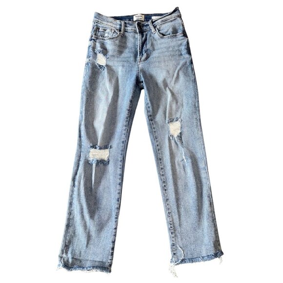 Kensie Light Blue Distressed Skinny Jeans - Picture 1 of 5
